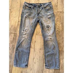 BKE Denim Jeans Jake Straight Leg‎ 36R 36 Regular Mens Buckle Jean Distressed